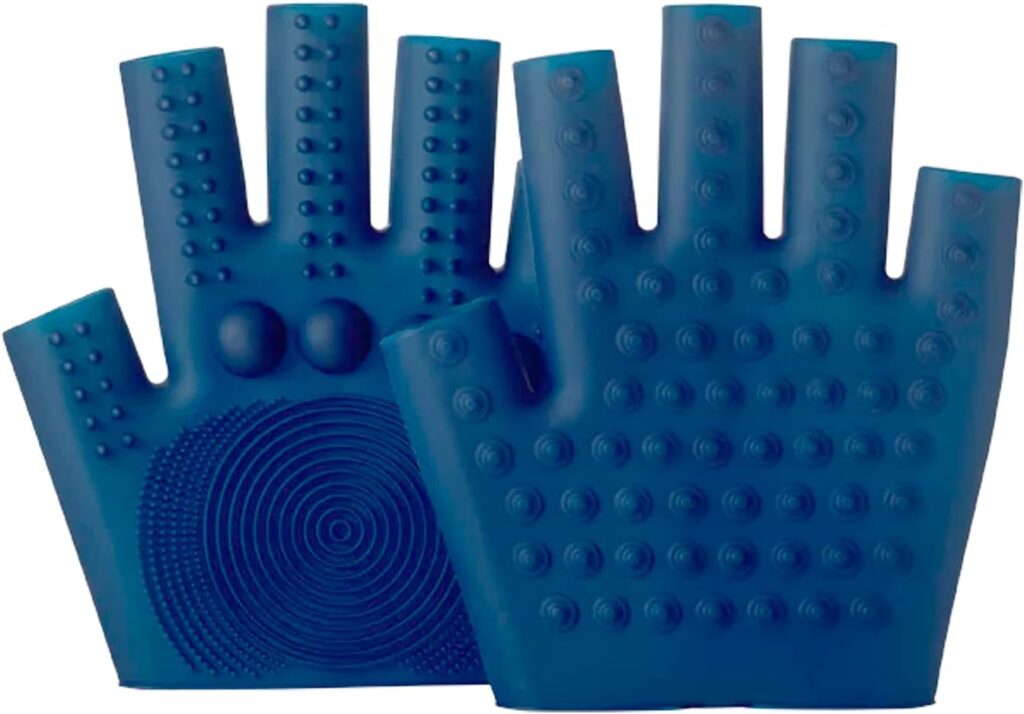 Textured massage glove for sensual play